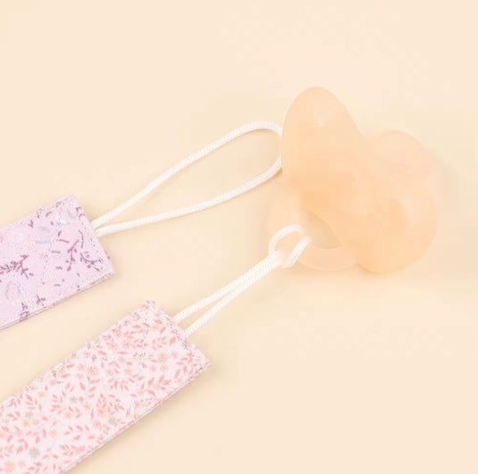 Attache-sucette bébé en coton Kali – Motifs colorés et bois naturel - Boutique Kaki Lilas