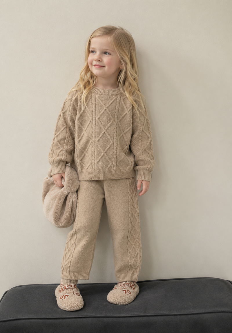 Load image into Gallery viewer, Ensemble de pantalons et pulls tricotés chauds Kali - Pré-commande
