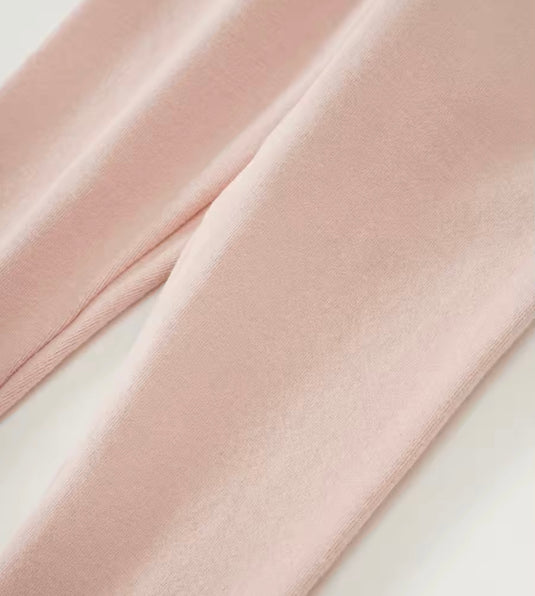 Leggings en coton doux pour filles – Kaki Lilas