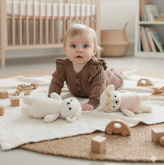 Combinaison en tricot doux pour bébé avec boutons – Kaki Lilas