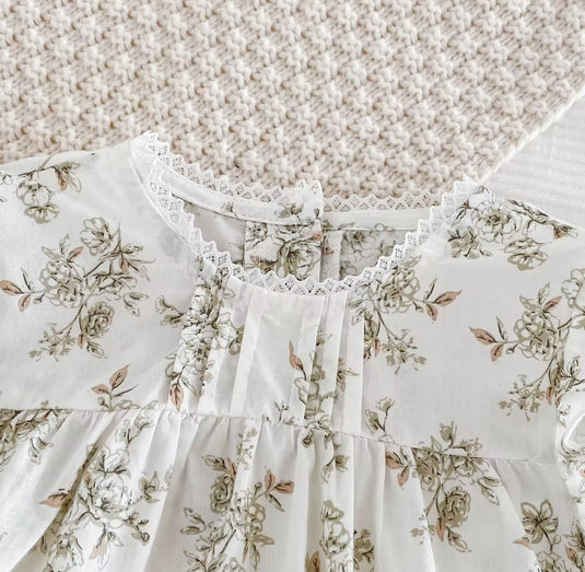 Barboteuse bébé sans manches coton doux motif floral – Kali
