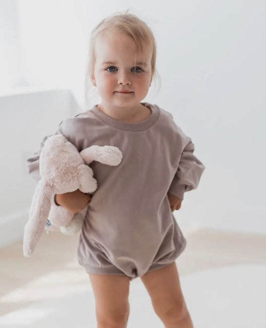 Barboteuse bubble romper Pale mulberry coton bio