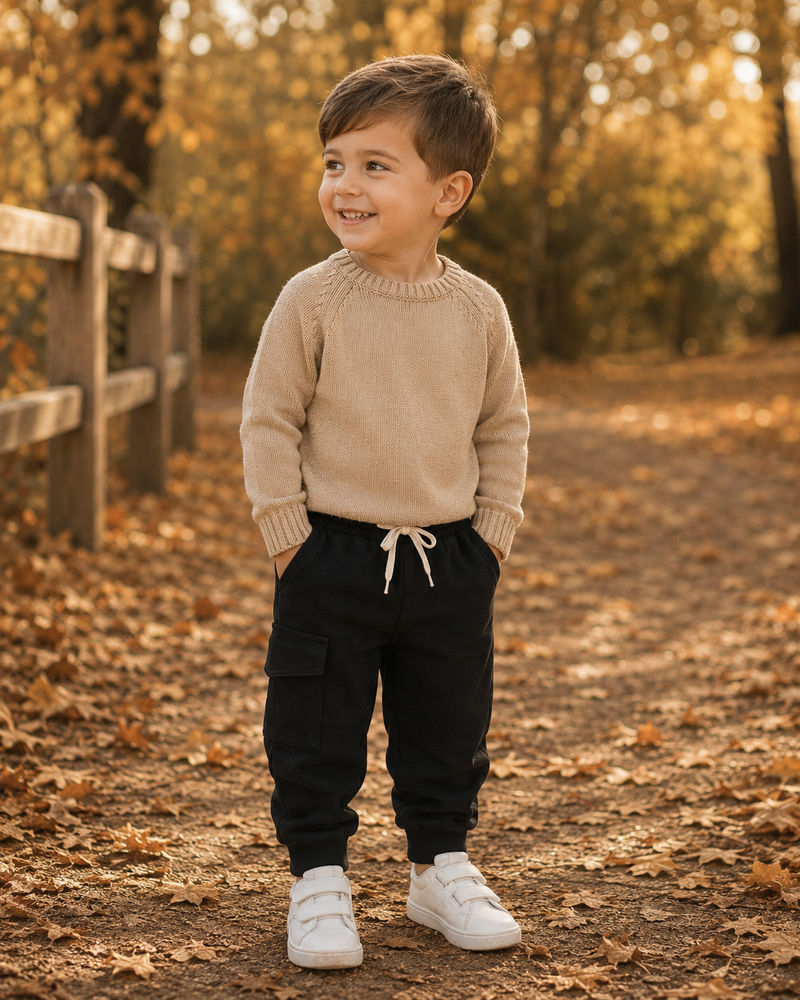 Load image into Gallery viewer, Pantalon cargo automne-hiver pour bébé et garçon
