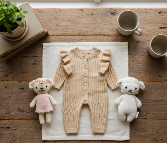 Barboteuse bébé en coton manches longues motif moucheté – Kali