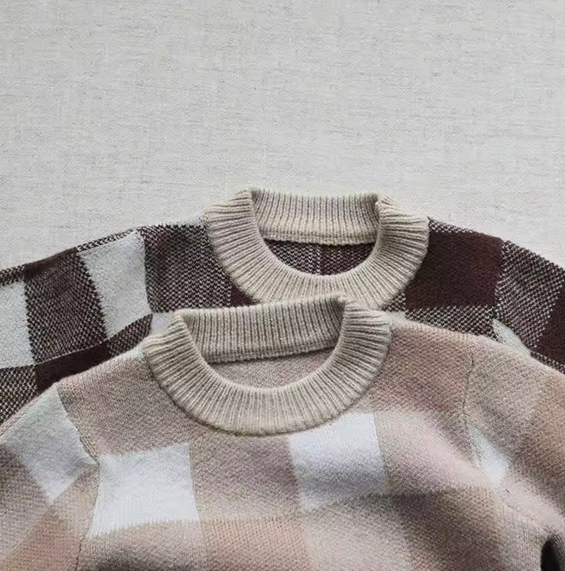 Chargez l'image dans la visionneuse de la galerie, Combinaison bébé garçon à carreaux à manches longues – Kali - Boutique Kaki Lilas
