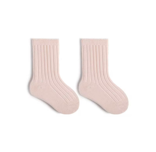Chaussettes courtes enfant en coton doux – Kaki Lilas