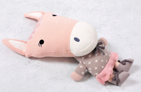 Peluche faite mains en coton bio Jordan horse