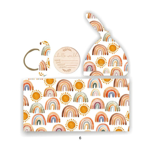 Cocon naissance doux coton Kali– Couverture, bonnet et bandeau