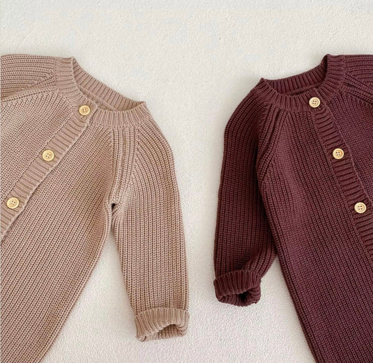 Combinaison bébé beige marron coton doux – Kali