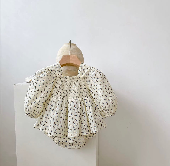 Chic cotton puff sleeve baby diaper cover - Kali