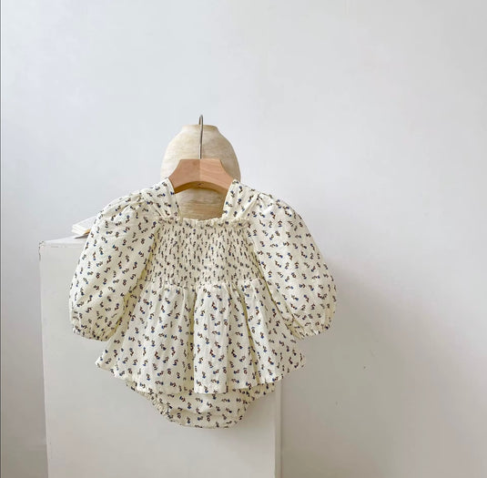 Chic cotton puff sleeve baby diaper cover - Kali
