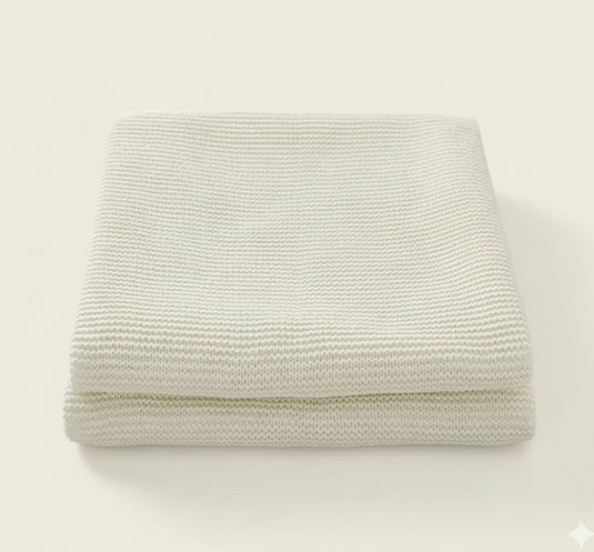 Couverture tricotée bébé en coton 100 % – Modèle Kali
