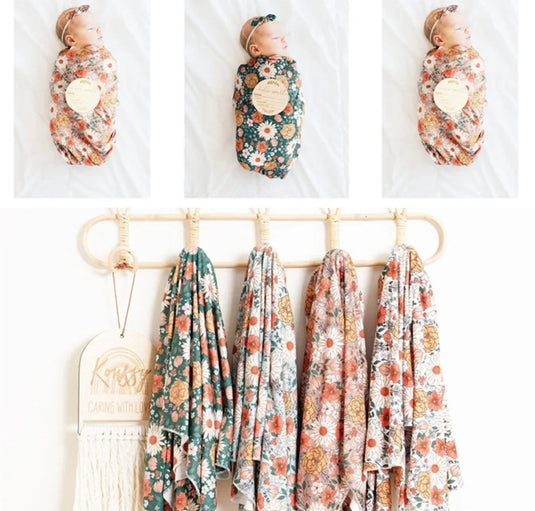 Cocon naissance doux coton Kali– Couverture, bonnet et bandeau