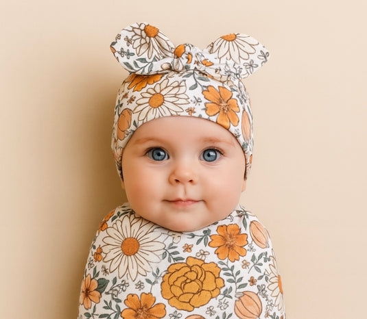 Cocon naissance doux coton Kali– Couverture, bonnet et bandeau