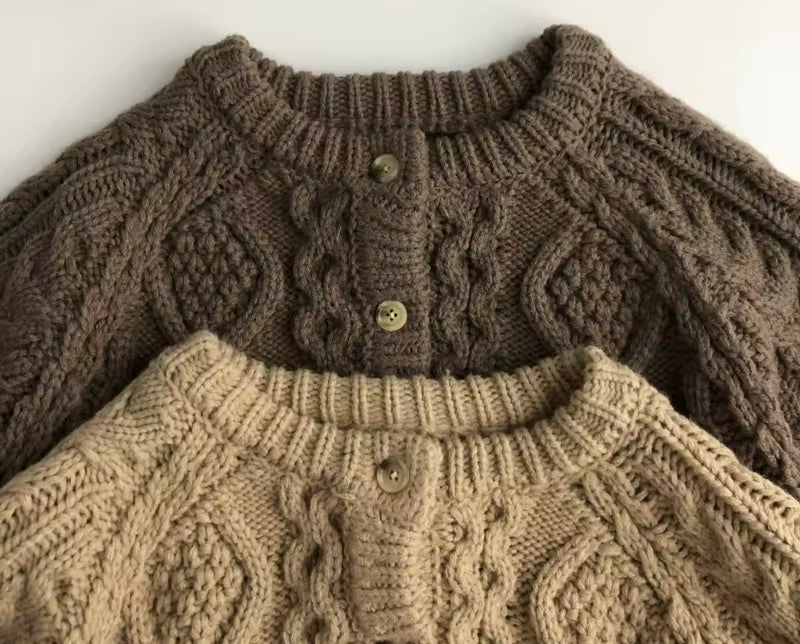 Load image into Gallery viewer, Cardigan pour filles automne-hiver tricoté – Kali - Boutique Kaki Lilas
