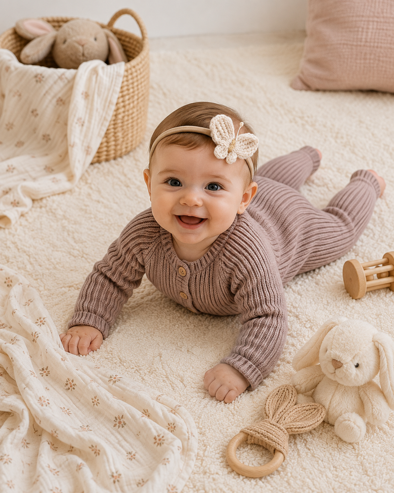 Chargez l'image dans la visionneuse de la galerie, Combinaison bébé beige marron coton doux – Kali
