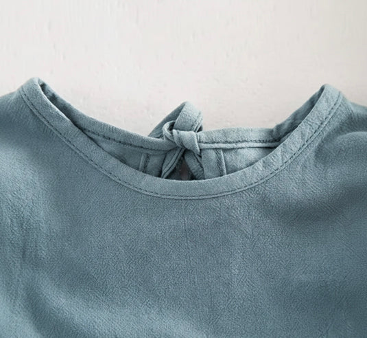 Robe bleue à manches à volants – Kali (Précommande)