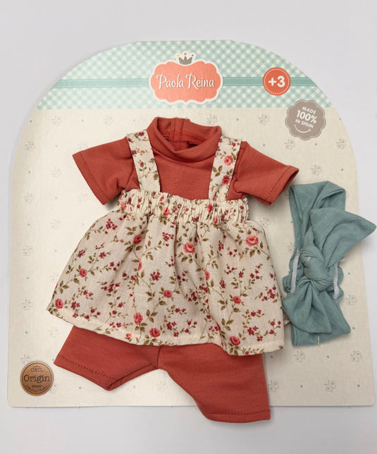 VÊTEMENTS POUR POUPÉE GORDIS - SALOPETTE-ROBE FLEURIE - PAOLA REINA