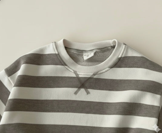 Combinaison garçon à rayures en coton