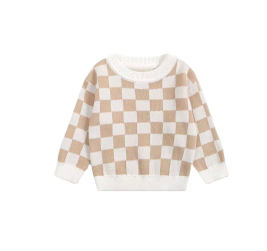 Ensemble garçon tricot à carreaux Kali | Pré-commande