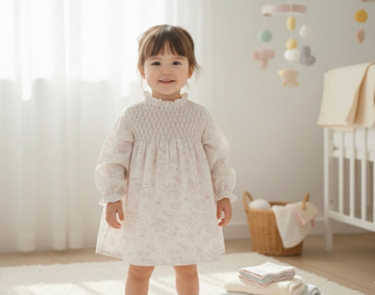 Robe 100% coton fille manches longues – Kali