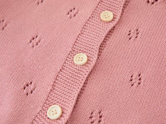 Cardigan bébé et fille ivoire & rose Vichy | Pré-commande