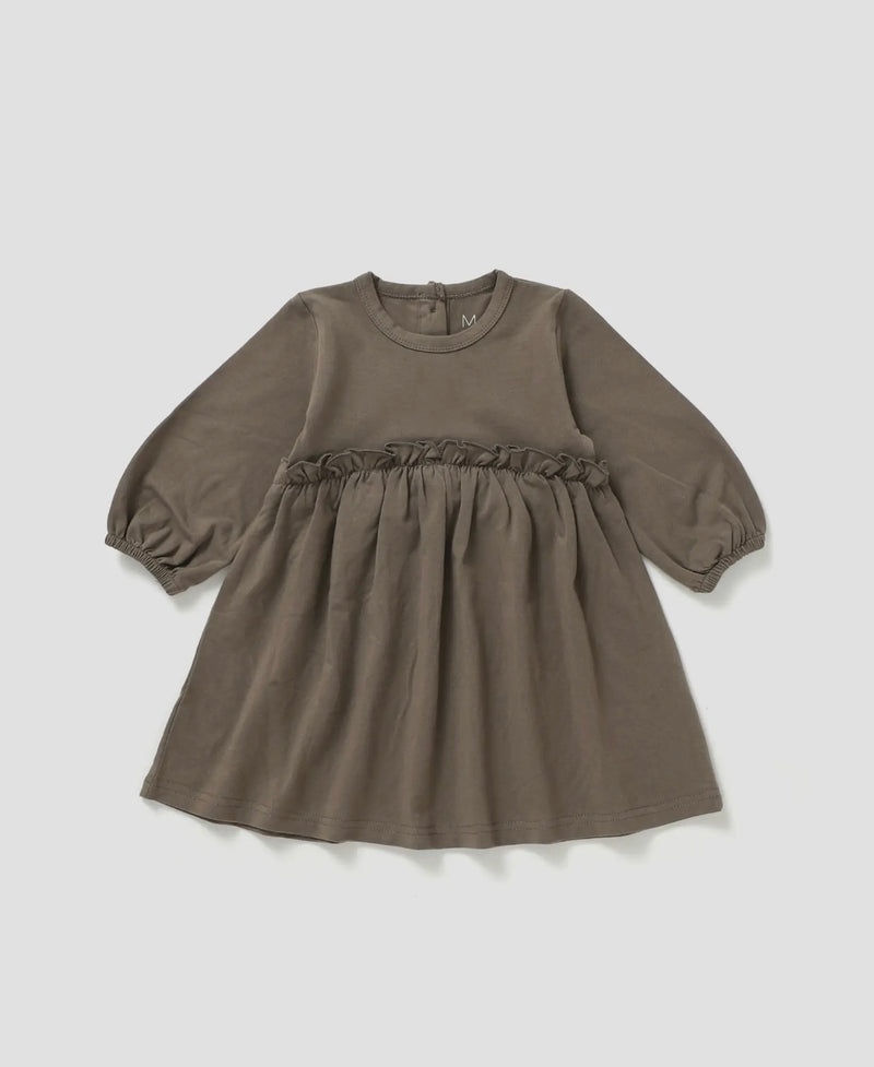 Chargez l&#39;image dans la visionneuse de la galerie, Robe en jersey à manches longues Walnut coton bio
