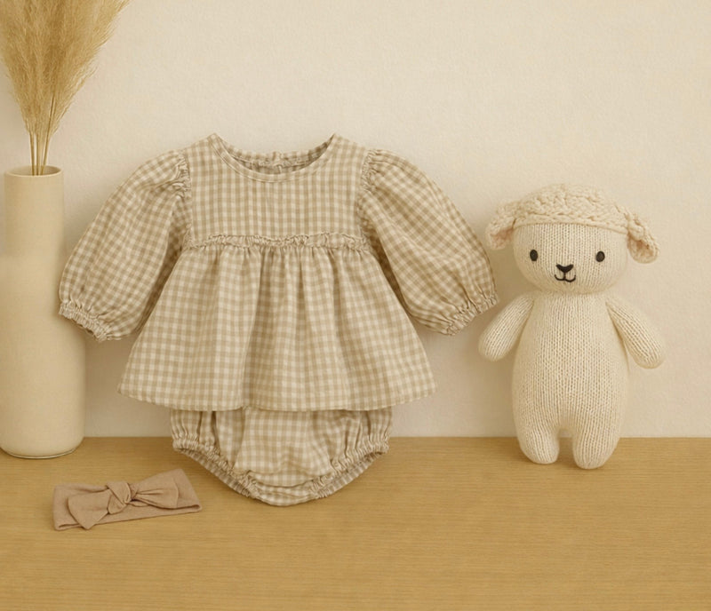 Chargez l'image dans la visionneuse de la galerie, Ensemble bébé fille à carreaux – Kali
