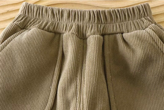 Pantalons en velours pour garçon – Kaki lilas