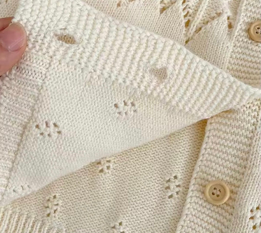 Cardigan bébé fille en tricot doux été et respirant ivoire – Kali