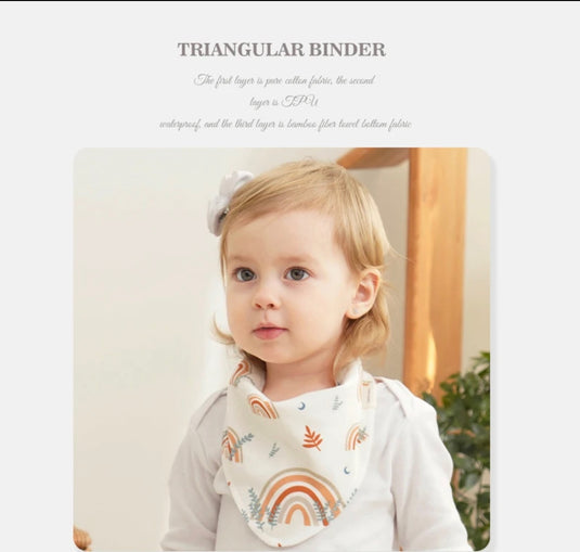 Ensemble de 3 bavoirs bandana bébé en coton – Kali