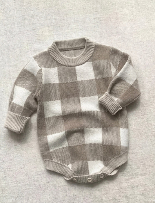 Combinaison bébé garçon carreaux manches longues – Kali