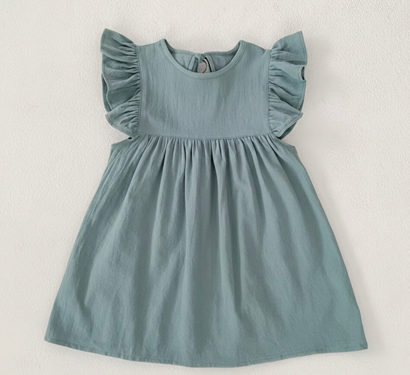 Chargez l'image dans la visionneuse de la galerie, Robe bleue à manches à volants – Kali (Précommande)
