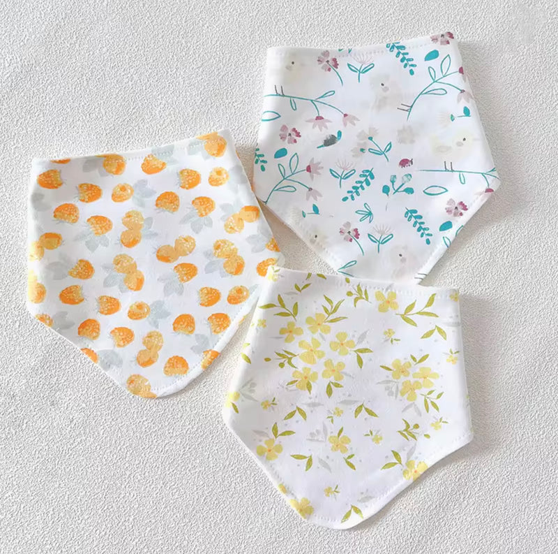Chargez l&#39;image dans la visionneuse de la galerie, Ensemble de 3 bavoirs bandana bébé en coton – Kali
