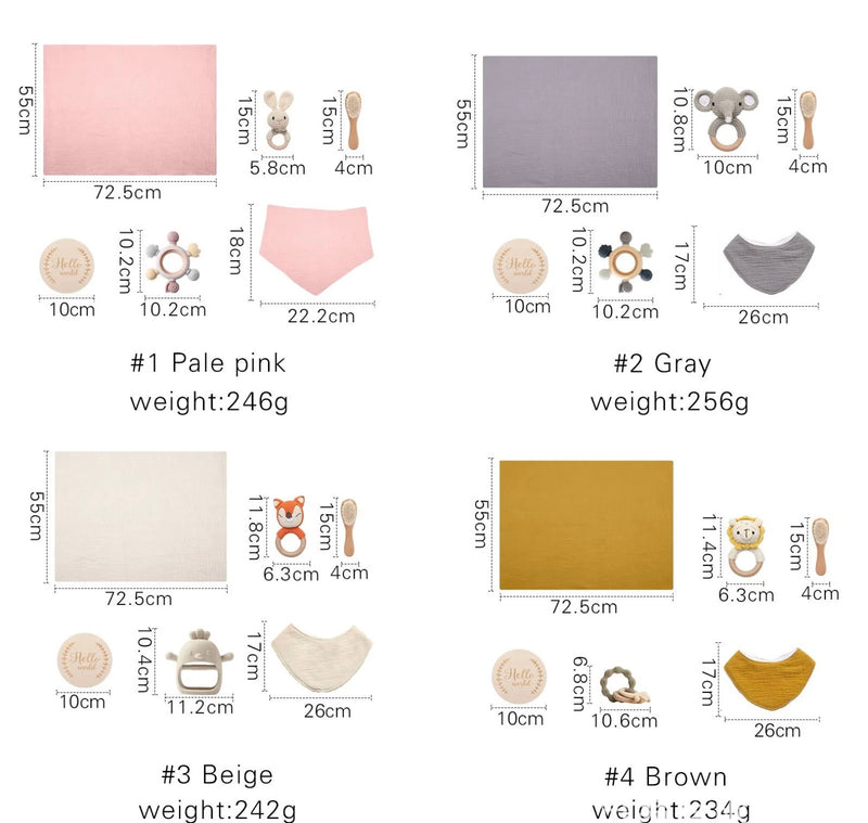 Chargez l&#39;image dans la visionneuse de la galerie, Coffret cadeau bébé complet – Kaki Lilas Kali
