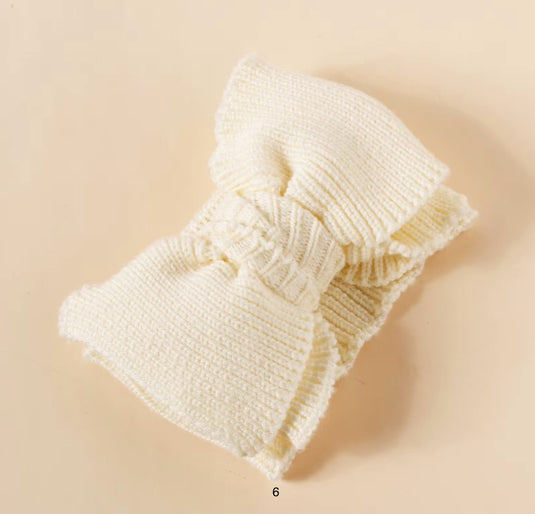 Bandeau tricoté en coton biologique avec noeud papillon Kali