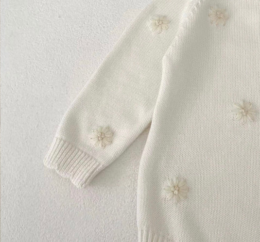 Soft knit baby jumpsuit with floral pattern – Kali