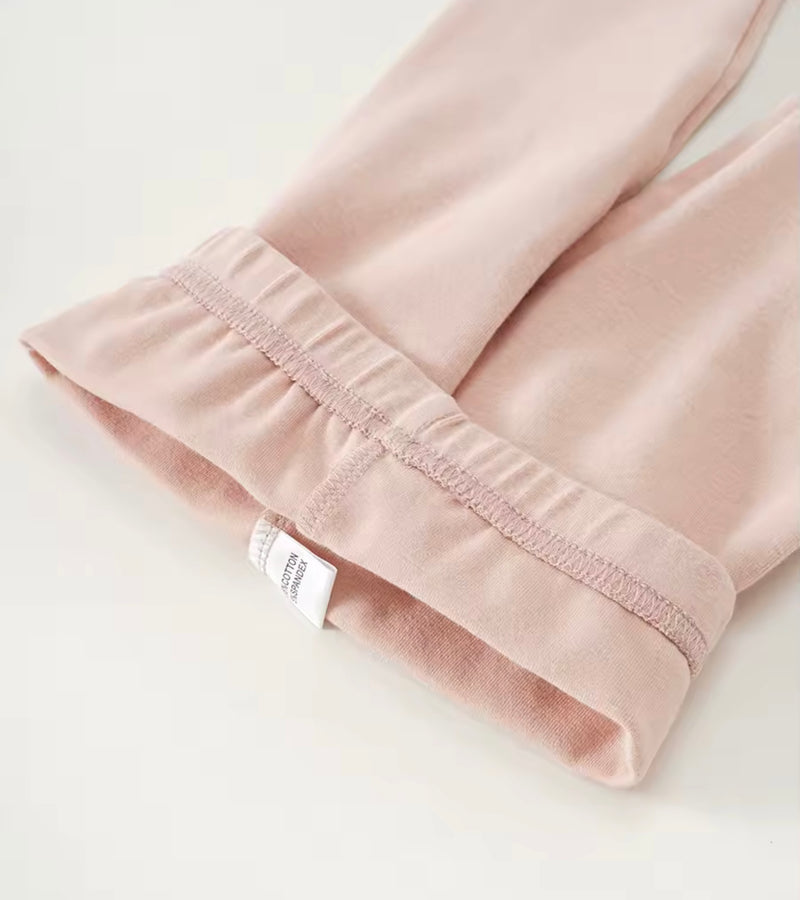 Chargez l&#39;image dans la visionneuse de la galerie, Leggings en coton doux pour filles – Kaki Lilas
