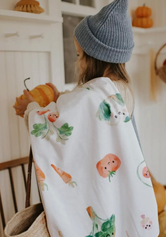 Ma petite couverture imprimée- Au marché-Veille sur toi
