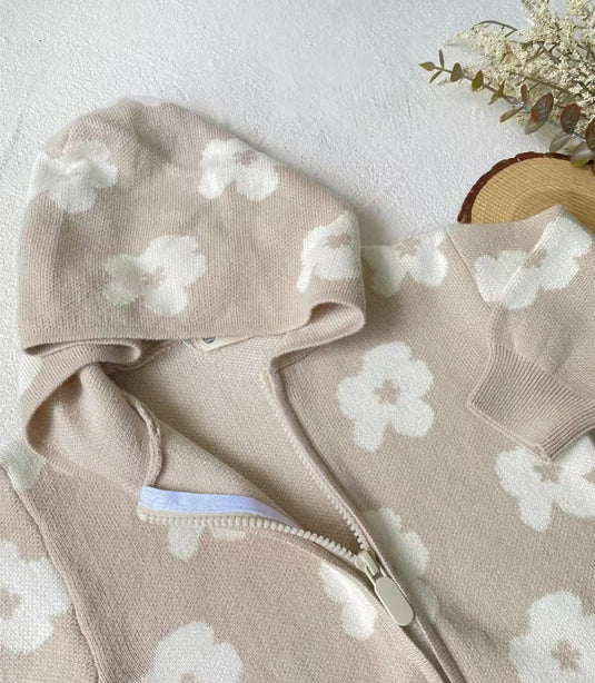 Combinaison bébé capuche fleurs automne-hiver – Kali