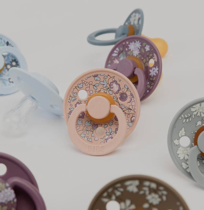 Load image into Gallery viewer, Pack containing two Bibs latex pacifiers in Eloise Blushmix color

