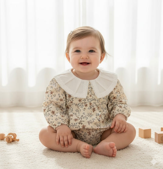 Cache-couches bébé fleuri rosé coton doux – Kali