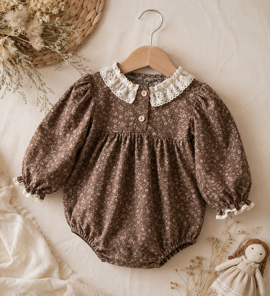 Béatrice Vintage Floral Romper – Autumn-Winter