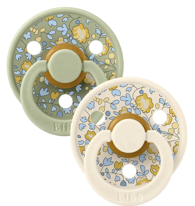 Load image into Gallery viewer, Pack containing two Bibs latex pacifiers in Eloise Sagemix color

