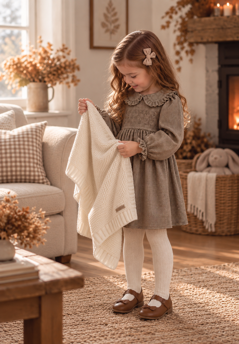 Load image into Gallery viewer, Charlotte baby girl dress with checked Peter Pan collar – Autumn-Winter
