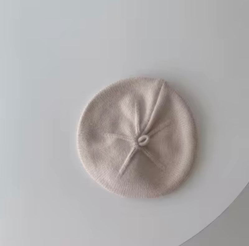 Chargez l&#39;image dans la visionneuse de la galerie, Béret bébé fille 0-3 ans en coton doux – Kaki Lilas - Boutique Kaki Lilas
