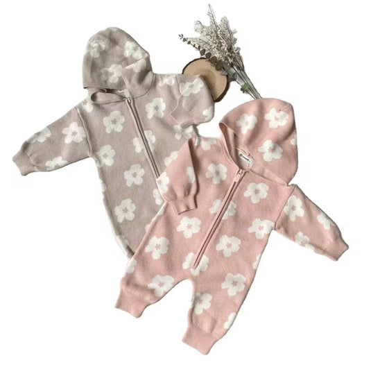Baby girl floral hooded jumpsuit – Kali