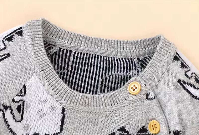 Chargez l'image dans la visionneuse de la galerie, Combinaison bébé garçon en tricot de coton doux avec bonnet – Kali
