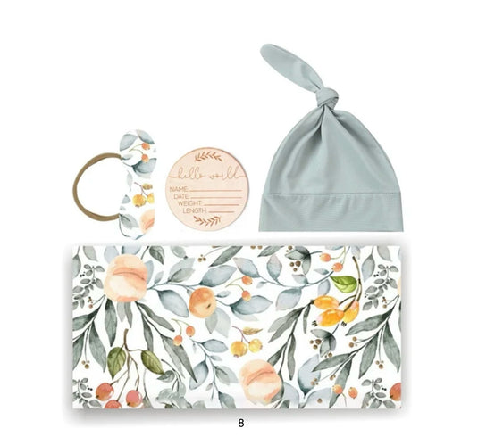 Cocon naissance doux coton Kali– Couverture, bonnet et bandeau