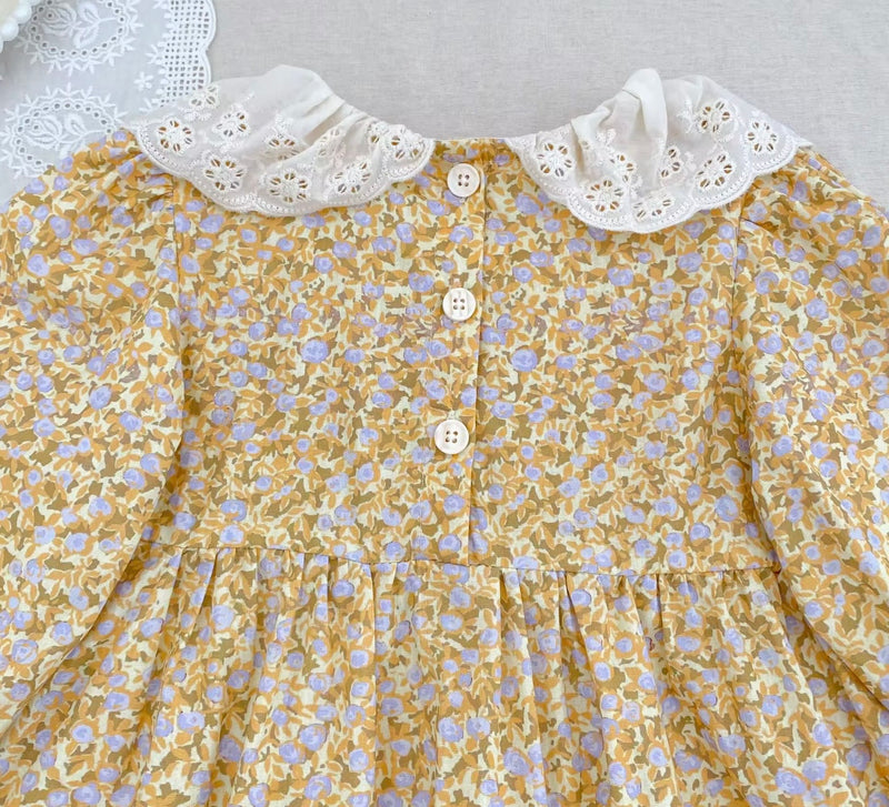 Load image into Gallery viewer, Baby &amp; Girls' Peter Pan Collar Floral Daisy Dress - Autumn
